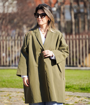 Gabardine oversize verde tropa