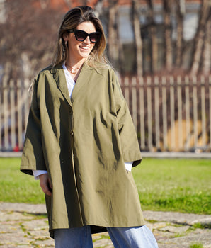 Gabardine oversize verde tropa