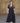 Vestido comprido decote em bico preto