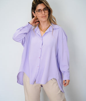 Camiseiro acetinado básico lilás