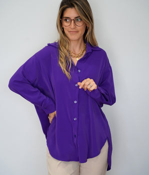 Camiseiro acetinado básico roxo