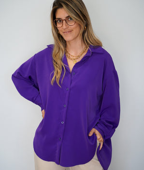 Camiseiro acetinado básico roxo