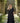 Vestido comprido decote em bico preto