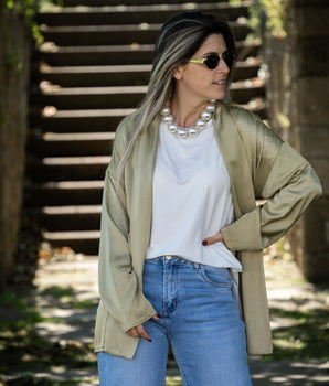 Kimono cetim pistachio