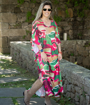 Vestido malha fria estampado