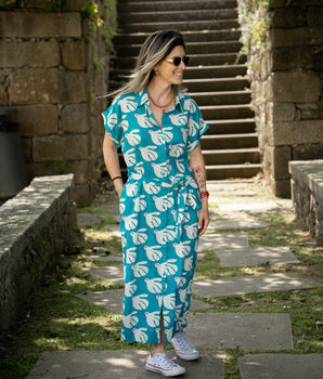 Vestido camiseiro estampado